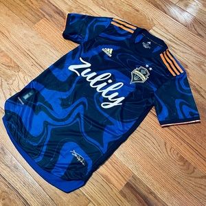adidas Seattle Sounders 21/22 Authentic Soccer Jersey GI6451 Hendrix Mens Sz XS.